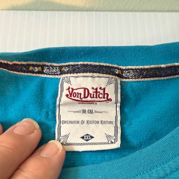 Von Dutch Teal Graphic Tee, vintage - Picture 2 of 10